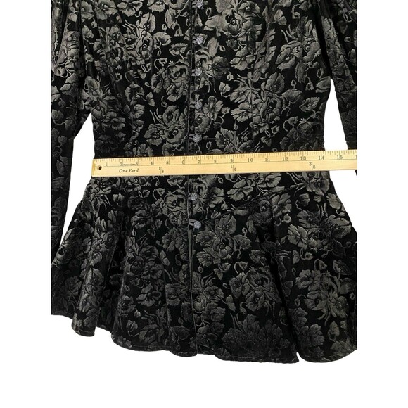 Vintage Scott McClintock Velvet Jacket 6 Strong Shoulder Peplum Goth Steampunk - Picture 7 of 8